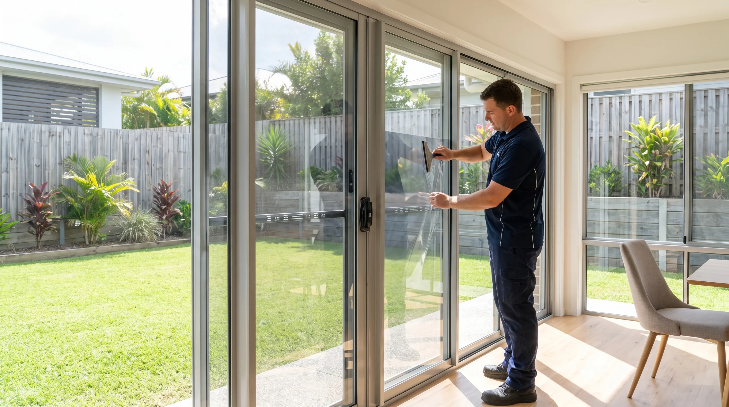 Window tinting on double glazed windows in a Queensland home