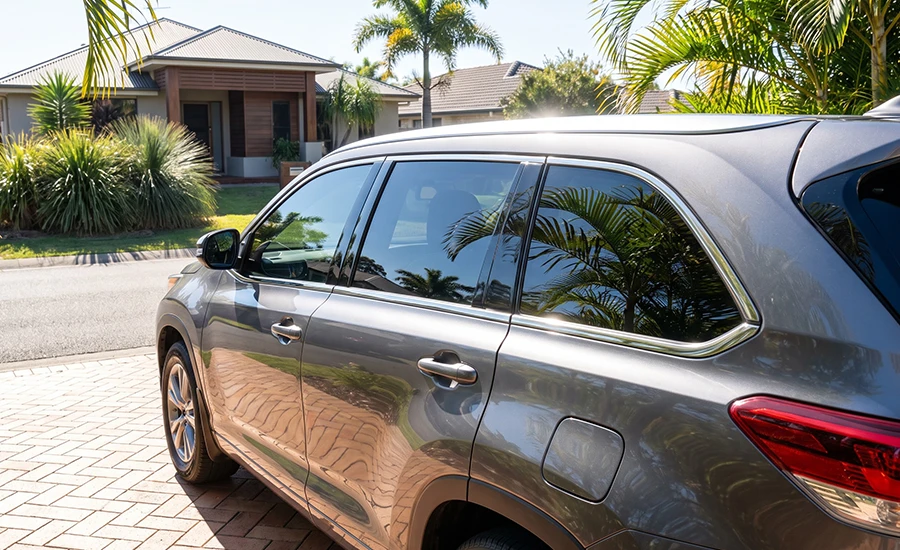 Ceramic window tinted family car in Brisbane Queensland sunlight