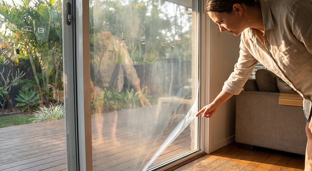 Home Window Film Showing Bubbling and Peeling